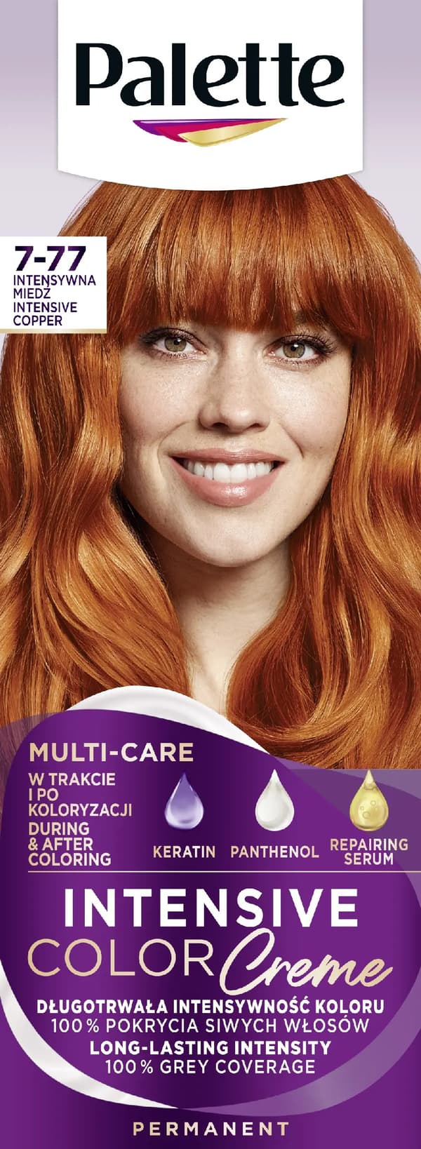 Palette Intensive Color Creme -hiusväri nro 7-77 Intense Copper 1 kpl