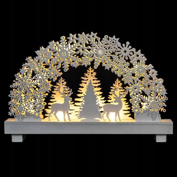 Julepynt Fééric Lights and Christmas Krydsfiner Lyspynt, Rensdyrscene
