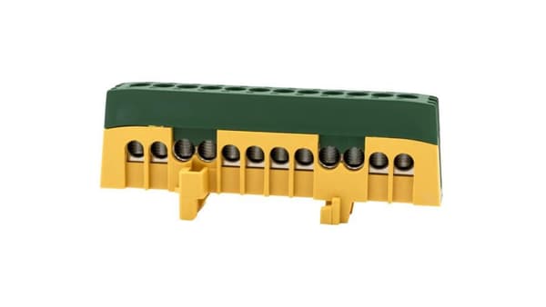 Skyddslist 12-modul ZPI 12x16mm2 IP20 gul/grön