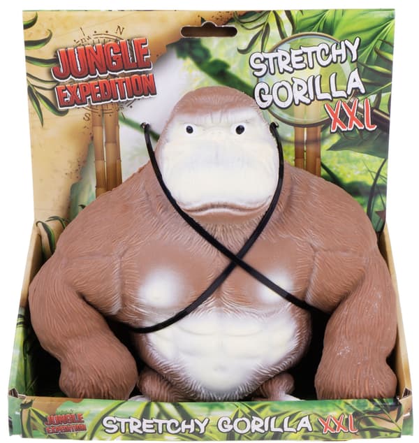 GORILLA CRUSH, 22 cm, strækbar, brun., kart.