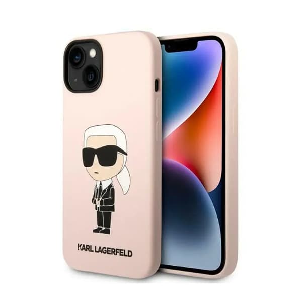 Karl Lagerfeld KLHCP14MSNIKBCP iPhone 14 Plus 6.7\" Hardcase rosa/rosa Silikon Ikonik