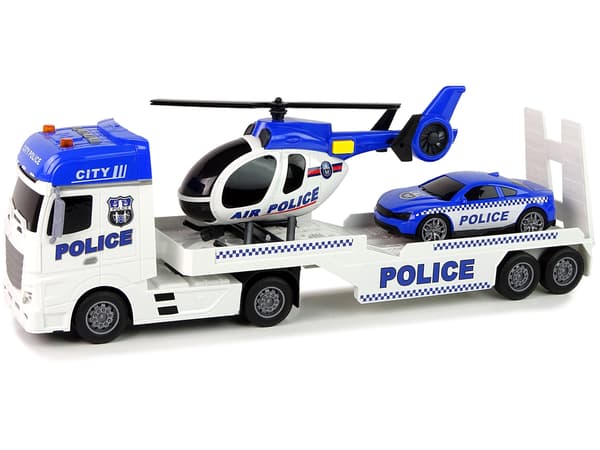 Politibil Transporter Sæt Helikopter Lyd Lys