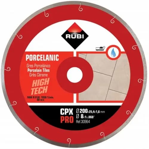 RUBI DIAMANTKLINGE CPX 200 x 25,4mm PRO, TIL PORCELÆNSSTENTØJ