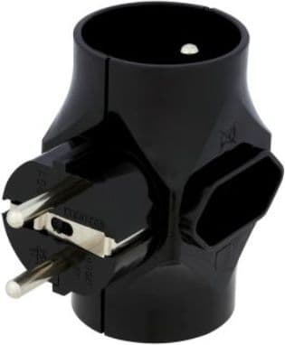 Elgotech stikdåse 2-stik med/u + 1-stik b/u R-201-2