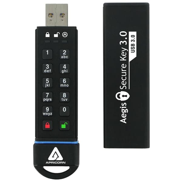 Apricorn Aegis Secure Key 3.0 - USB-flashdrev - 60 GB