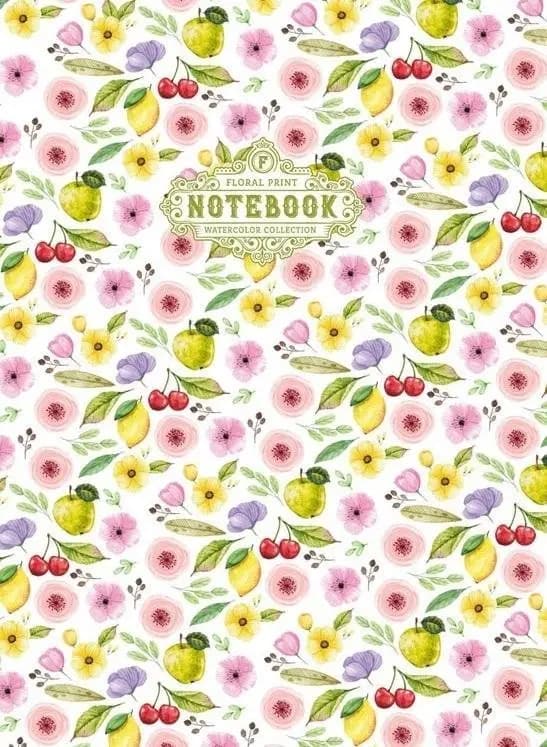 Dekorativ notesbog 64 sider ternet Blomster grøn