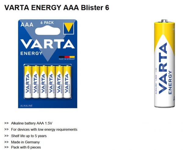 Paristo VARTA LR03 Energy bl./6