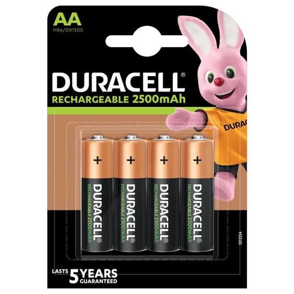 Duracell-paristo AA/R6 2500mAh 4 kpl