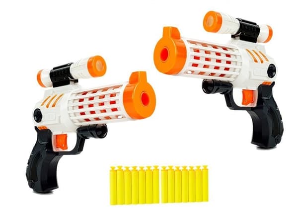 Set med pistoler + skumpatroner sugkoppar