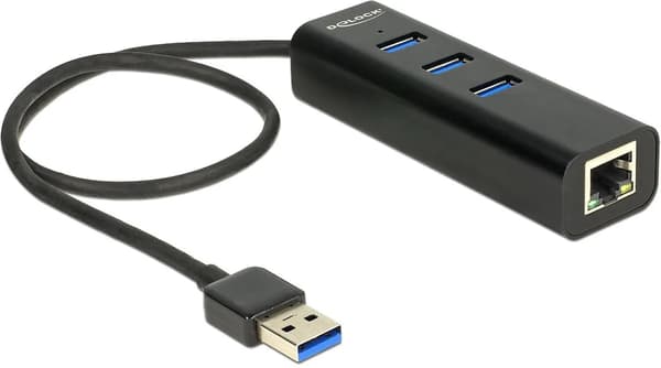 Delock USB 3.0 Hub 3 Port + 1 Port Gig