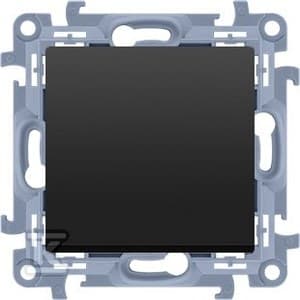 Simon 10 knap uden piktogram med LED-belysning (modul) 10AX, 250V, skrueterminaler mat sort CP1L.01/49