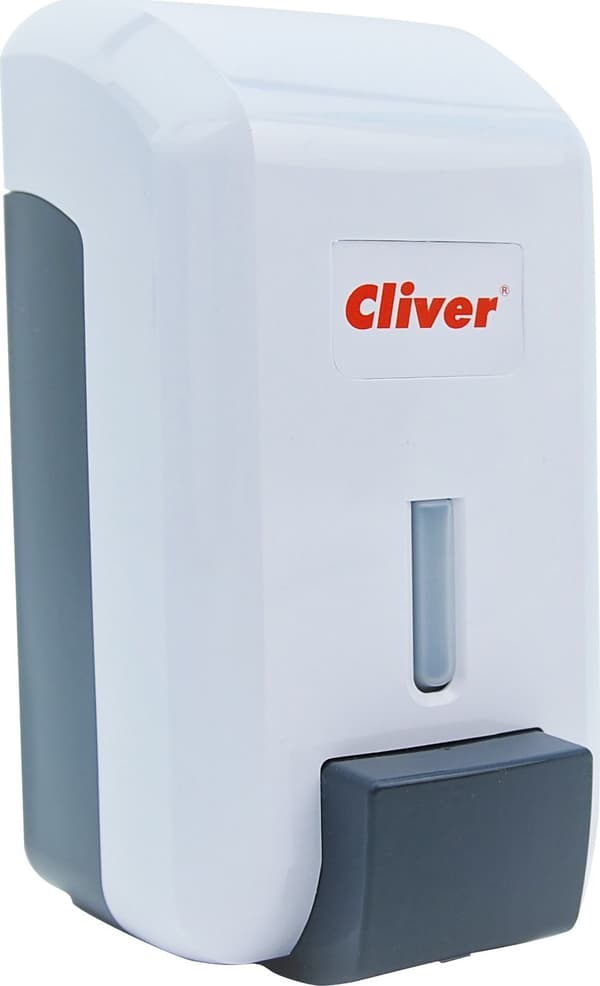 Cliver sæbedispenser hvid-grå