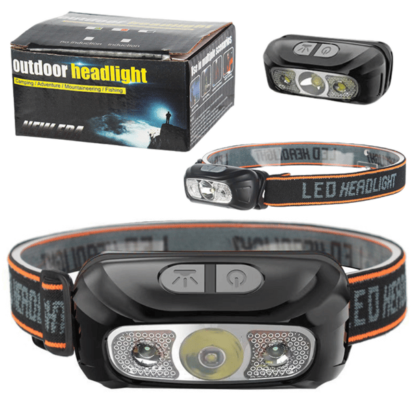 LED-otsalamppu, vedenpitävä otsalamppu, 6 valotilaa