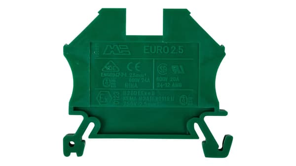 2-ledars skenanslutning 2,5mm2 grön EURO 43408GR