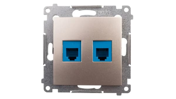 Simon 54 Dobbelt telefonstik 2xRJ12 matte slots DT2.01/44
