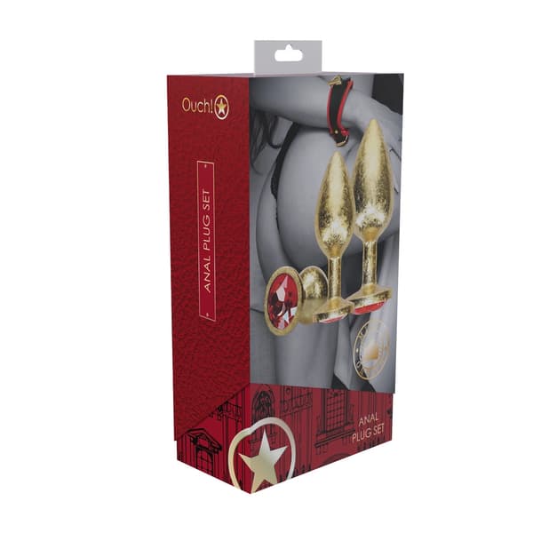 Milan Collection Metal Plug Sæt Guld - 3 Størrelser, Aluminium, Juvelbase
