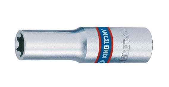 KING TONY TOPNØGLE LANG/TORX 3/8\" E6 x 63mm KROM