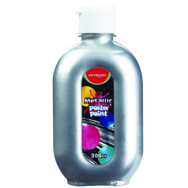Metallisk sølv plakatmaling 300ml