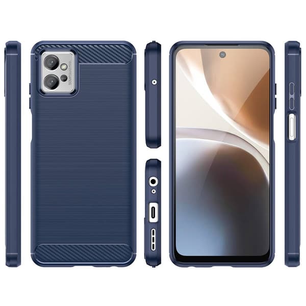 Kolfiberfodral för Realme C35 flexibelt silikon-kolfiberfodral svart