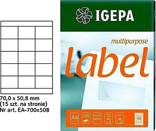 Mondi LABELS A4 IGEPA 70.0 X 50.8 MM VIT (100)