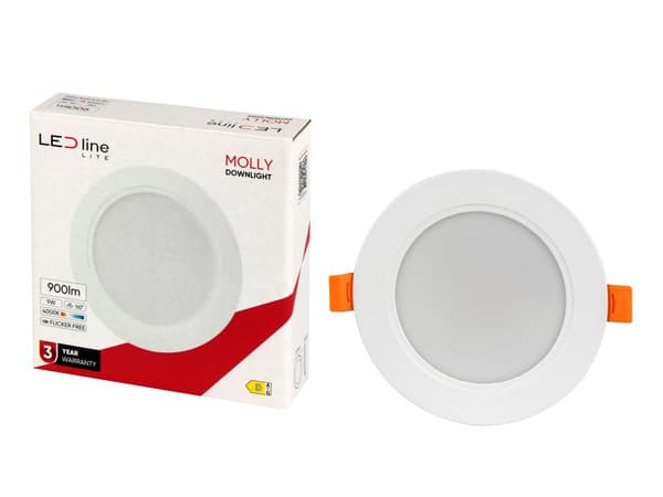 LED line LITE Downlight MOLLY 9W 900lm 4000K pyöreä
