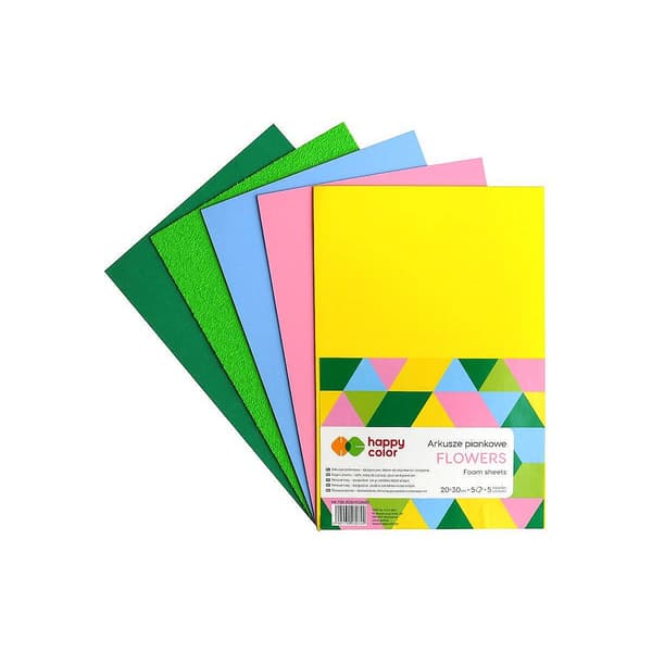 Skumplader A4 5 farver Blomstermix