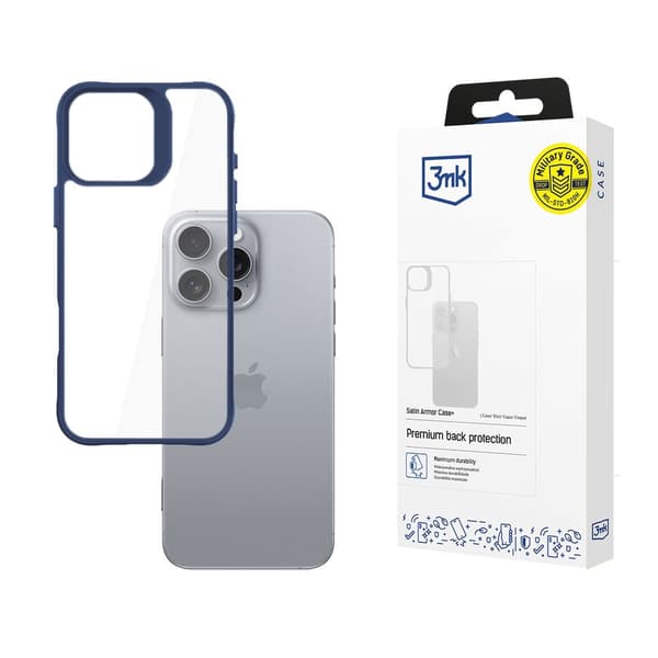 3mk Satin Armor Case+ för Apple iPhone 16 Pro blå