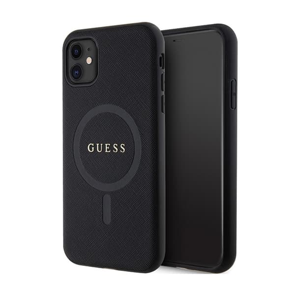 Guess GUHMN61PSAHMCK iPhone 11/Xr 6.1\" sort/sort hardcase Saffiano MagSafe