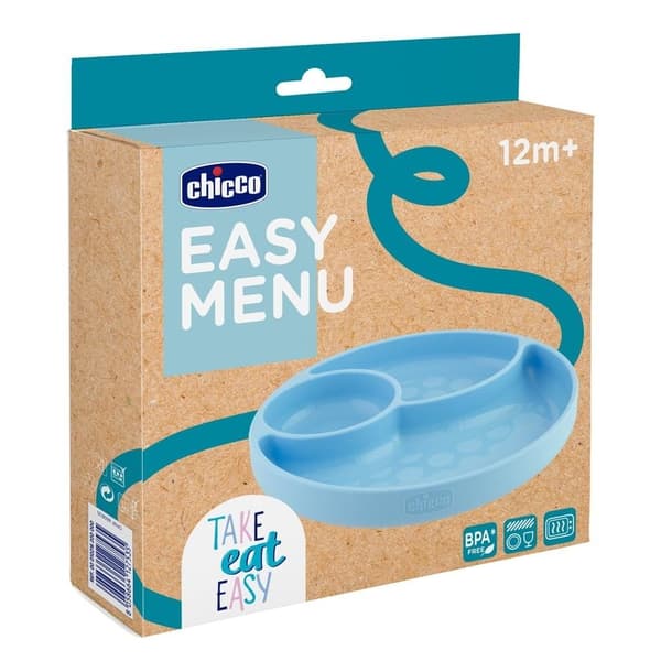 Chicco 127535 3-DELT SILIKONE TALLERKEN 12m+ DRENG
