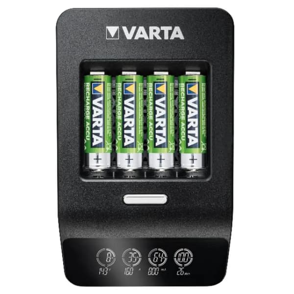 Varta LCD Ultra Hurtig Oplader+ inkl. 4 Batterier 2100 mAh AA + 12V
