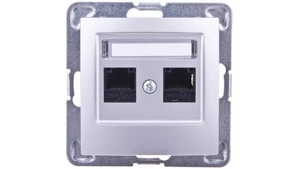 Ospel Computerstik Dobbelt Indtryk RJ45 kat.5e sølv (GPK-2Y/K/M/18)