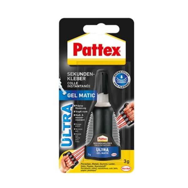 Pattex Super Glue Ultra Gel -geeli, Matic, 3g tuubi