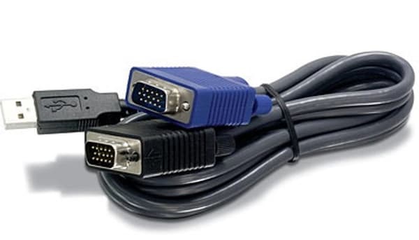 Kabel KVM Trendnet TK-CU10 Sort 2,8 m