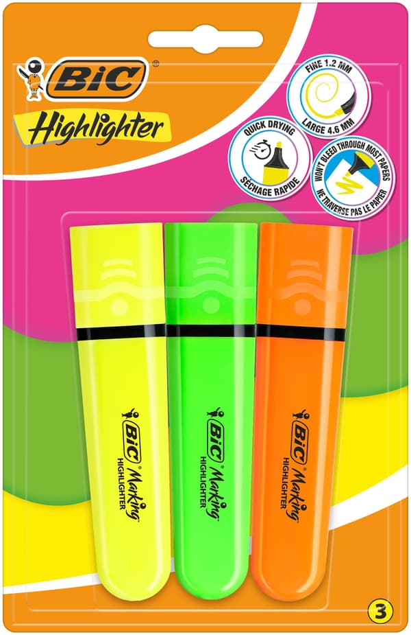 Overstregningstusch overstregningstusch mix neon 3 stk BIC