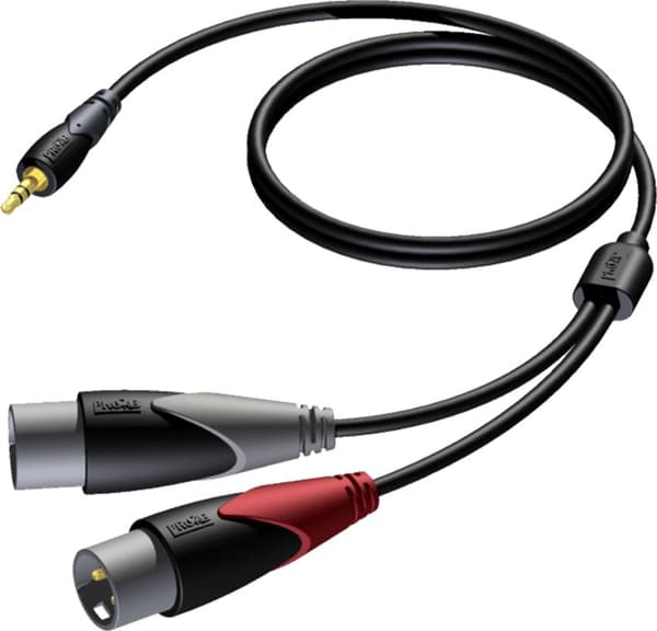 PROCAB CLA712/1.5 3.5 mm telepropp hane stereo - 2 x XLR hane 1,5 meter