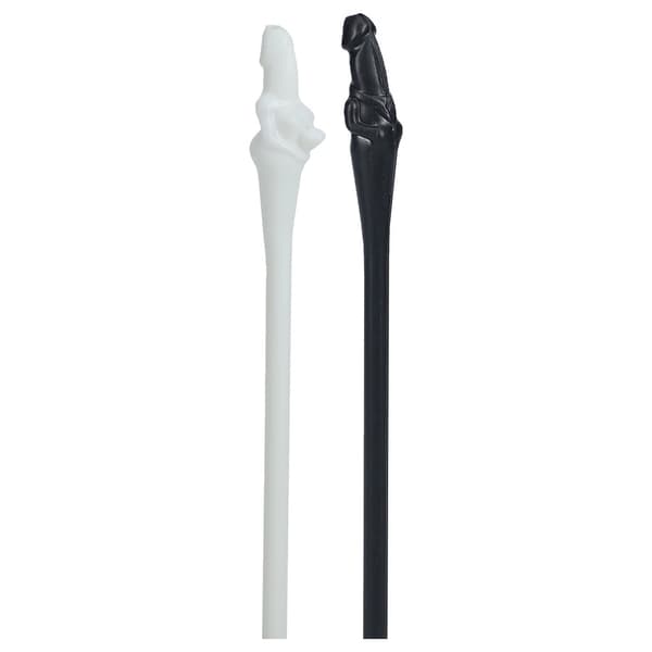 Shots Couples Straws Musta & Valkoinen - Juhlatarvikesetti