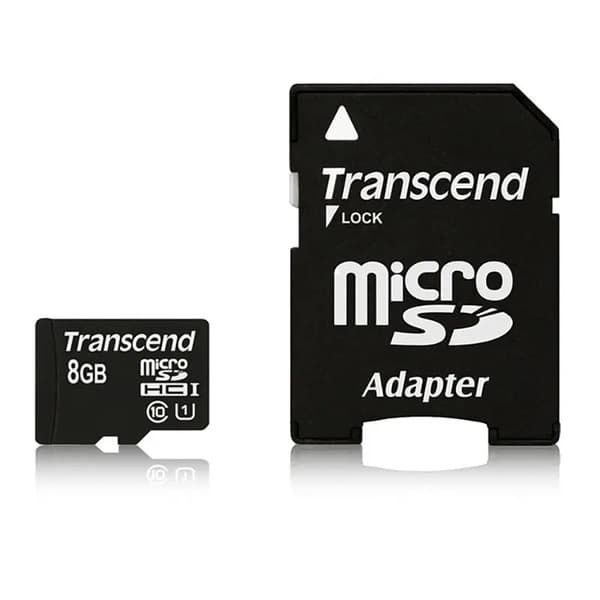Transcend microSDHC 8GB Class 10 UHS-I 400x + SD-adapter