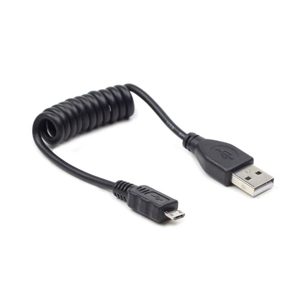GEMBIRD CC-MUSB2C-AMBM-0.6M Gembird-kaapeli micro USB 2.0 AM-micro Spiraali 20-60cm musta