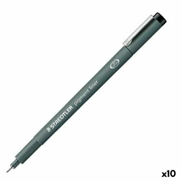 filtpenne Staedtler Pigment Line Sort (10 enheder)
