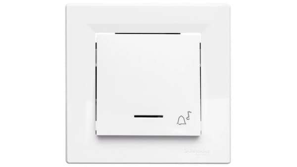 Schneider Electric Tryckknappsklocka Aspora belyst vit (EPH1700321)