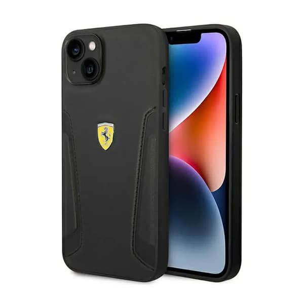 Ferrari FEHCP14MRBUK iPhone 14 Plus 6,7\" sort/sort hårdt etui sider med læderpræg