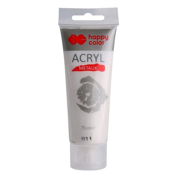 Akrylfärg 75ml satinsilver HAPPY COLOR