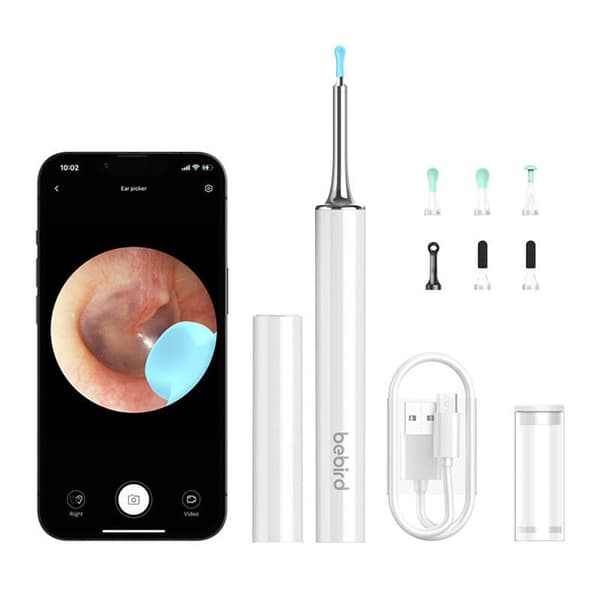 Smart visuell öronrengörare Bebird T15 vit