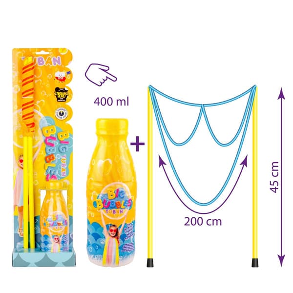 Bubble cord -lasit + 400 ml PlynTuban