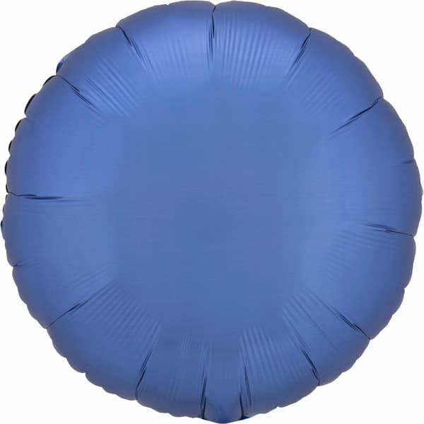 Folieballon Glans Azurblå rund 43cm 9914095