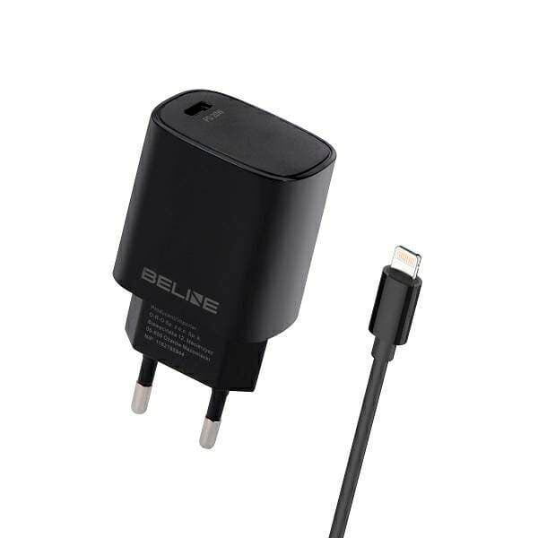 Beline Lad. netværk 1x USB-C 20W + lightning kabel sort/sort PD 3.0 BLNCB20L