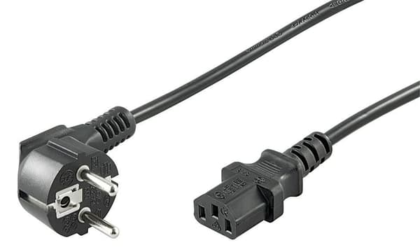 MicroConnect Strømkabel 0,5m Sort IEC320 Vinklet Stik Schuko 0,75mm3, maks. strøm: 16A