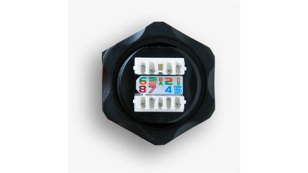 Industristik STP RJ45 kat. 6 keystone (110) sort