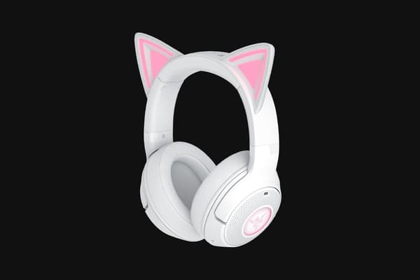 Razer Kraken Kitty V2 BT - Headset - full size - Bluetooth - trådlös - ljudisolerande - vit