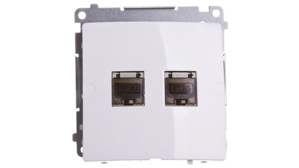 Kontakt-Simon Datakontakt Simon Basic dubbel RJ45 kat. 6 med skruv vit (BM62E.01/11)